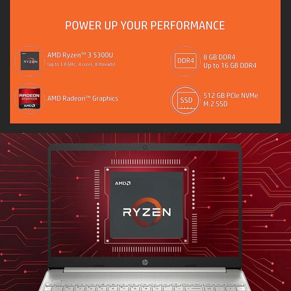 Buy HP 15s AMD Ryzen 3 5300U 15.6 inch FHD Anti-Glare Display Laptop 15s- eq2213AU | (8GB RAM/512 GB SSD/AMD Radeon Graphics/Win 11/MSO/Backlit Keyboard/Dual Speakers)